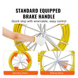 VEVOR Ταινία Ψαρέματος Fiberglass, 200m, 6mm, Διάδρομος Καλωδίων με...