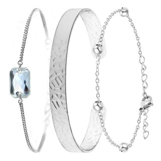 So Charm Σετ 3 Βραχιόλια διακοσμημένα με Κρύσταλλα Swarovski, Ασημί... So Charm Σετ 3 Βραχιόλια διακοσμημένα με Κρύσταλλα Swarovski, Ασημί...