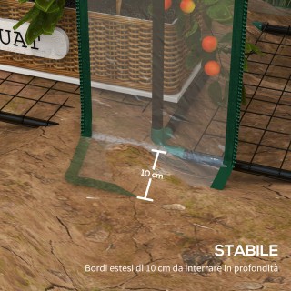 Outsunny Θερμοκήπιο Κήπου με Κάλυψη PE, 6 Ράφια και 2 Πόρτες με Μετ...