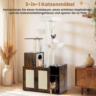 Costway Δέντρο Γάτας με Κρυψώνα για Αμμοδόχο 161 x 45 x 87 cm   & 2...