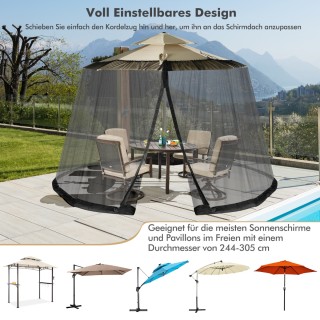 Costway Δίχτυ Κουνουπιών για Ομπρέλα με 2 Πόρτες και Διπλό Φερμουάρ... Costway Δίχτυ Κουνουπιών για Ομπρέλα με 2 Πόρτες και Διπλό Φερμουάρ...