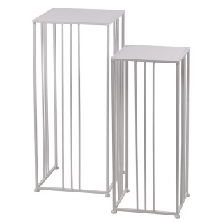 Galileo Σετ 2 τετράγωνα τραπέζια σε λευκό σίδερο Est 5919524