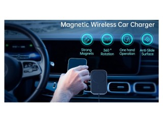 SWISSTEN Μαγνητική βάση αυτοκινήτου MagSafe με ασύρματο φορτιστή 15...