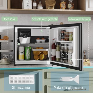 HOMCOM Μίνι Ψυγείο 46L με Θάλαμο Πάγου, Αναστρέψιμη Πόρτα, Ρυθμιζόμ...