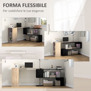 HOMCOM Γωνιακός Γραφείο Εξοικονόμησης Χώρου με Ράφι σε Σχήμα S από ... HOMCOM Γωνιακός Γραφείο Εξοικονόμησης Χώρου με Ράφι σε Σχήμα S από ...