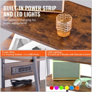 VEVOR 4-Επίπεδο AV Σταντ με Ράφια & LED για Γωνιακή Τηλεόραση YPSB... VEVOR 4-Επίπεδο AV Σταντ με Ράφια & LED για Γωνιακή Τηλεόραση YPSB...