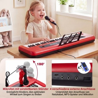 Costway Παιδικό Πληκτρολόγιο Πιάνου 61 Πλήκτρων με Ρυθμιζόμενη Βάση...