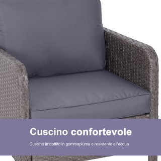 Σετ επίπλων κήπου Outsunny Μικροί καναπέδες με πουφ και τραπεζάκι σ...