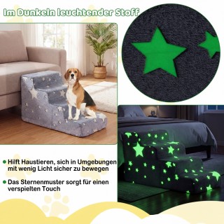 Costway Φωσφορίζουσα αφρώδης σκάλα 4 σκαλιών για σκύλους με πλενόμε...