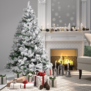 BAKAJI Λευκό Χριστουγεννιάτικο Δέντρο με Χιονισμένο Εφέ Winter Pala...