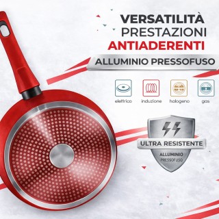 BAKAJI Σετ Κατσαρολών Rubino Suprem 24 τεμ. Χυτό Αλουμίνιο Κόκκινο ...