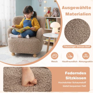 Costway Παιδικός Καναπές με Πλάτη & Ξύλινα Πόδια Καφέ 52 x 50 x 53 ... Costway Παιδικός Καναπές με Πλάτη & Ξύλινα Πόδια Καφέ 52 x 50 x 53 ...