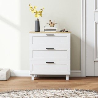 HOMCOM Συρταριέρα 3 Συρταριών Μοντέρνα σε Ξύλο, 60x38x71 εκ., Λευκή...