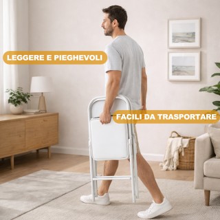 Shally Dogan Σετ 4 Λευκές Μεταλλικές Καρέκλες με Καπιτονέ Κάθισμα α...