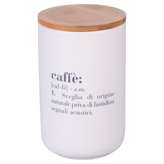Villa DEste  Βάζο καφέ 1000 ml από κεραμικό με καπάκι από μπαμπού V...