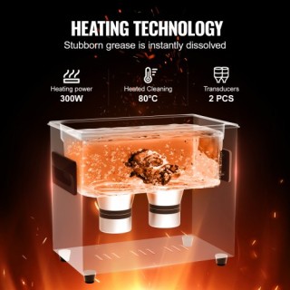 VEVOR 3L Υπερηχητικό Καθαριστικό KZ-F3 με Ρύθμιση Θερμοκρασίας & Χρ...