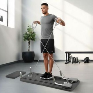 ModernHome Πολυλειτουργικός πάγκος άσκησης Pilates Reformer με αναδ...