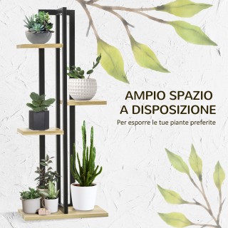 Outsunny Βοηθητικό έπιπλο με 4 ράφια σε βιομηχανικό στυλ από ξύλο έ...