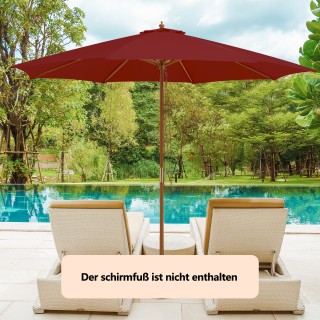 Costway  Εντυπωσιακή Κόκκινη Ξύλινη Ομπρέλα με Μπαμπού Υποστηρίγματ...