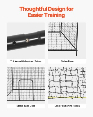 VEVOR Κινούμενο Ορθογώνιο Κρηπίδωμα Μπέιζμπολ με 45-Ply HDPE Δίχτυ ...