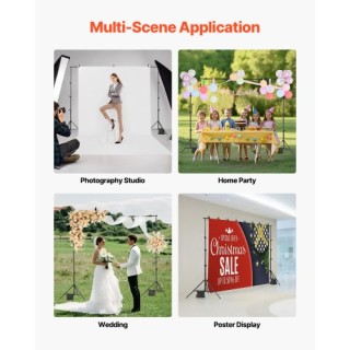 VEVOR Σετ Βάσης Φόντου 2,1 x 3 μ για Πάρτι & Φωτογραφικό Στούντιο B...