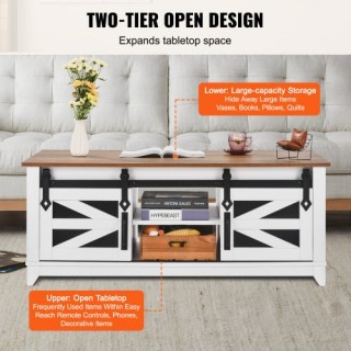 VEVOR 48 Αγροτικό Τραπεζάκι Καφέ 2 Επιπέδων με Συρόμενες Πόρτες Αχ... VEVOR 48 Αγροτικό Τραπεζάκι Καφέ 2 Επιπέδων με Συρόμενες Πόρτες Αχ...