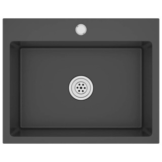 vidaXL Χειροποίητος Νεροχύτης Κουζίνας από Ανοξείδωτο Ατσάλι,Μαύρο... vidaXL Χειροποίητος Νεροχύτης Κουζίνας από Ανοξείδωτο Ατσάλι,Μαύρο...