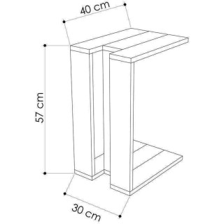 BAKAJI Τραπεζάκι Καφέ Πλαϊνό Καναπέ MDF Λευκό 57x40x30εκ 02813686