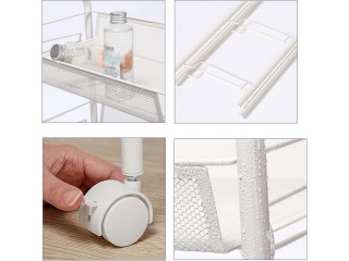 Μεταλλική Ραφιέρα Μπάνιου και Κουζίνας με Ρόδες 3 Επιπέδων Λευκό 59... Μεταλλική Ραφιέρα Μπάνιου και Κουζίνας με Ρόδες 3 Επιπέδων Λευκό 59...