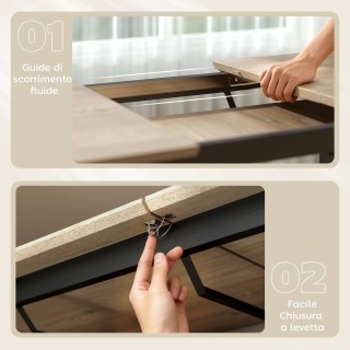 HOMCOM Βιομηχανικό Τραπεζαρία για 6-8 Άτομα με Στρογγυλή Αναδιπλούμ...