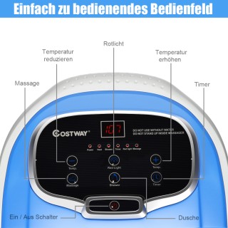 Costway Συσκευή Μασάζ Ποδιών με Υδρομασάζ και Σιάτσου σε Μπλε Χρώμα...