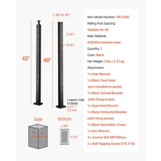 VEVOR Καλώδιο Ράγας VEVRO 42 με Οπές L-Σχήματος 1JZLGZXHS10607YXO001V0 VEVOR Καλώδιο Ράγας VEVRO 42 με Οπές L-Σχήματος 1JZLGZXHS10607YXO001V0
