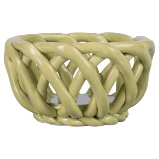 Villa DEste  Σετ 4 τμχ Πολυχρηστικό καλάθι από κεραμικό σε πράσινο ...