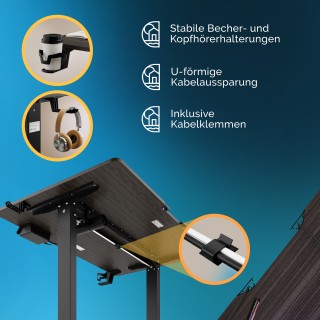 Ρυθμιζόμενο Γραφείο με Οθόνη LCD 110x60x73-118 cm Καφέ Σκούρο 10935... Ρυθμιζόμενο Γραφείο με Οθόνη LCD 110x60x73-118 cm Καφέ Σκούρο 10935...