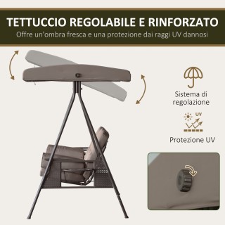 Outsunny Τριθέσια Κούνια Κήπου με Ρυθμιζόμενη Οροφή, Θήκες Ποτηριών... Outsunny Τριθέσια Κούνια Κήπου με Ρυθμιζόμενη Οροφή, Θήκες Ποτηριών...