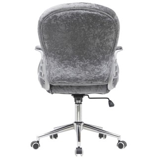 BAKAJI Καρέκλα Γραφείου από Γκρι Βελούδο Επενδυμένη Πολυθρόνα Γραφ... BAKAJI Καρέκλα Γραφείου από Γκρι Βελούδο Επενδυμένη Πολυθρόνα Γραφ...