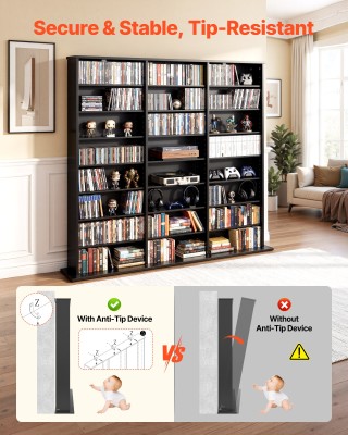 VEVOR Πολυμέσα Ντουλάπι Αποθήκευσης, 8 Επίπεδα Ραφιέρα για CD & DVD... VEVOR Πολυμέσα Ντουλάπι Αποθήκευσης, 8 Επίπεδα Ραφιέρα για CD & DVD...