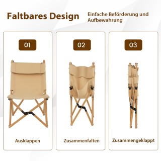 Costway  Φορητή Πτυσσόμενη Καρέκλα Κάμπινγκ με Ρυθμιζόμενη Πλάτη κα...