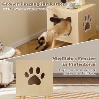 Costway Μοντέρνο Ντουλάπι για Αμμολεκάνη Γάτας με Αποσπώμενο Καπάκι...