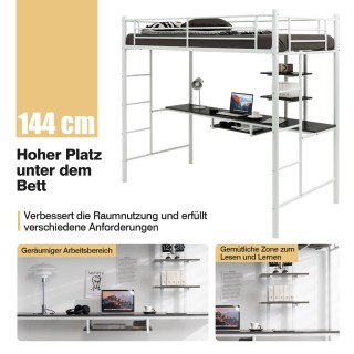 Costway Πολυλειτουργική Μεταλλική Κουκέτα με Γραφείο (200x140 εκ.) ...