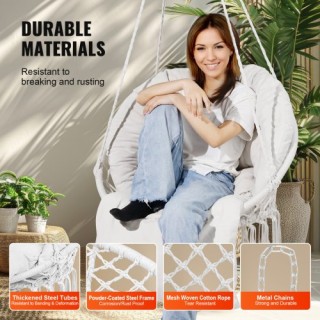 Κρεμαστή Καρέκλα Αιώρα VEVOR με Μαξιλάρι για Εσωτερικό & Εξωτερικό ...