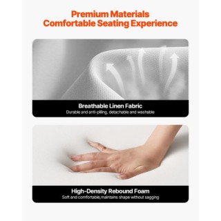 VEVOR Καρέκλα Σαλονιού Mid-Century Modern από Λινό Ύφασμα με Κάθισμ...