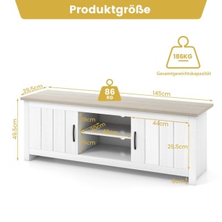 Costway Έπιπλο Τηλεόρασης με άφθονο αποθηκευτικό χώρο και μοντέρνο ...