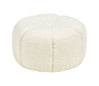 Ostaria Πουφ Ξύλο Πολυεστέρας Λευκό Pola -36866