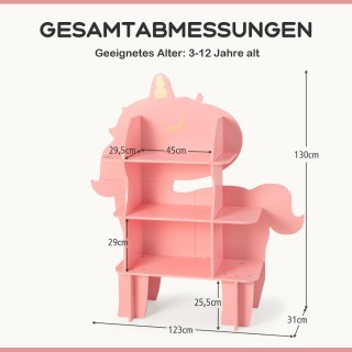 Costway Μονόκερος Βιβλιοθήκη για Παιδιά Οργανωτής Αποθήκευσης Παιχν...