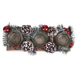 Galileo Χριστουγεννιάτικη βάση κεριών από ξύλο λεύκας με 3 φλόγες, ...