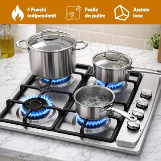 BAKAJI Εστία Μαγειρέματος από Ανοξείδωτο Ατσάλι και Μαντέμι με 4 Κα... BAKAJI Εστία Μαγειρέματος από Ανοξείδωτο Ατσάλι και Μαντέμι με 4 Κα...