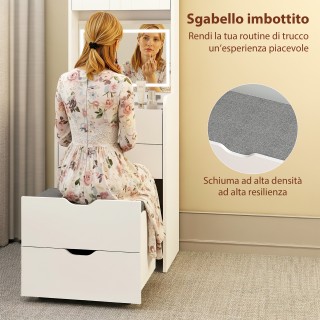 HOMCOM Τουαλέτα Μακιγιάζ με Φωτιζόμενο Καθρέφτη και Σκαμπό 50 x 40 ... HOMCOM Τουαλέτα Μακιγιάζ με Φωτιζόμενο Καθρέφτη και Σκαμπό 50 x 40 ...