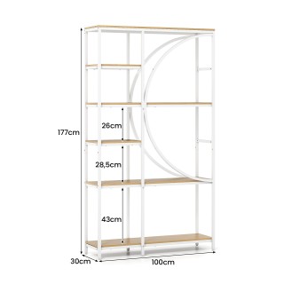 Costway Γεωμετρική Βιβλιοθήκη Ημισελήνου 100 x 30 x 177 cm JV12896NA