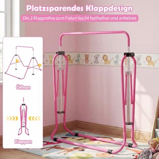 Costway Ρυθμιζόμενη Παιδική Γυμναστική Μπάρα 90-130 cm, Αναδιπλούμε...